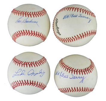 Deceased Hall of Famers Signed Baseballs Lot of Four (4)